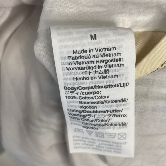 Madewell Dress Mini Striped Crewneck Button Front Tiered Item AO242 Size Medium - Picture 9 of 10